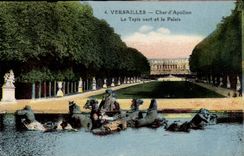 Versailles CPA the castle Tank of Apollo the green carpet and the palate