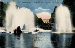Versailles CPA the castle Large water Basin of Apollo