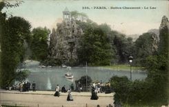 Paris CPA Chaumont Hillocks the lake