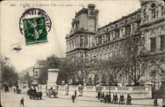 Paris CPA L'hotel de ville et les quais