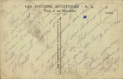 Paris CPA the Eiffel Tower taken of the gardens of Tileries