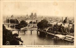 Paris CPA Panorama sur la Seine 