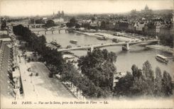 Paris CPA Vue sur la Seine prise du pavillon de Flore