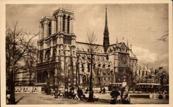 Paris CPA Notre Dame vue du square St Julien le pauvre
