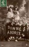 CPA Fantaisie Femme et enfant Bonne annee