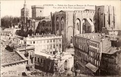Gaumen Avignon-CPA der Papste und der Banke von Frankreich gesehen vom Jacquemard Aufsatz