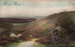 CPA Fantaisie Bonne annee Berger et moutons