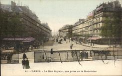 Paris CPA La rue Royale vue prise de la Madeleine