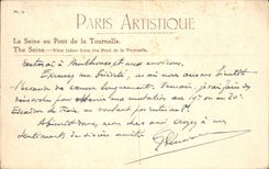 Paris CPA La Seine au pont de Tournelle