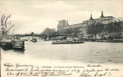 Paris CPA La Seine et les Tuileries