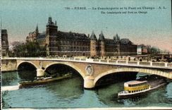 Paris CPA La conciergerie et le pont au change 