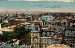 Paris CPA Panorama des huit ponts (Tour Eiffel)