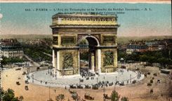 Paris CPA Arc de Triomphe and falls it from the unknown soldier