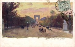 Paris CPA Which occurred of the Champs Elysees