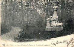 Paris CPA Park heap Statue of Guy of Maupassant