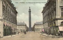 Paris CPA La place et la colonne Vendome