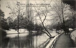 Paris CPA Le bois de Boulogne en hiver La promenade autour du lac