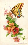 CPA Fantasy Nasturtiums and satyr (butterfly butterfly)