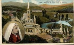 Lourdes CPA Souvenir of Our Lady of Lourdes (nun nun)
