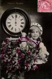 CPA Fantasy Child Clock Happy New Year