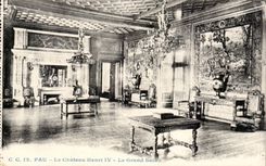 Schloss Henri Pau-CPA IV das grosse Wohnzimmer