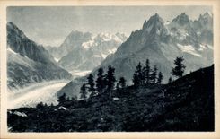 Chamonix CPA Mer de glace Vue de la Flegere