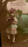Fantasy - Child - charming little girl clutching bouquet - Good Festival - CPA