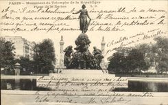 Paris - 20 - Place of the Nation - Monument of the Triumph of the Republic - CPA