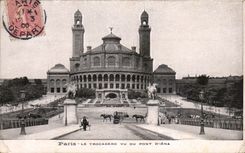 Paris - 16 - Le Trocadero vu du Pont d'Iena - cheval - horse - CPA 