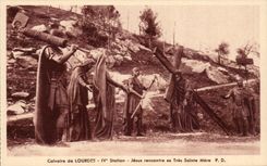 Lourdes - Martyrdom of Lourdes - IV Station - Jesus meets his very Sainte Mother - CPA