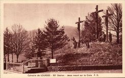 Lourdes - Martyrdom of Lourdes - XII Station - Jesus dies on the Cross - CPA
