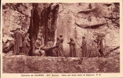 Lourdes - Martyrdom of Lourdes - XIV Station - Jesus is given in the Sepulchre - CPA