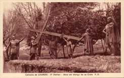 Lourdes - Martyrdom of Lourdes - II Station - Jesus is Charge of his Cross - CPA