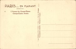 Paris - the Avenue of the Elysees Fields and Arc de Triomphe - automobile - CPA