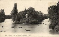 Paris - 16 - Le Lac - Bois de Boulogne - bateau - boat - CPA 