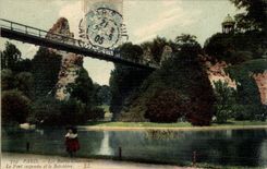 Paris - 19 - Chaumont Hillocks - the Suspended bridge and the View-point - Child CPA