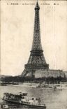Paris - 7 - the Eiffel Tower and the Seine - The Eiffel Tower CPA