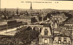 Paris - 1 - Le Panorama des Sept Ponts CPA 
