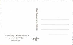 Verdon - Les Gorges Pittoresques - Pont sur l'Artuby - bridge - CPA 