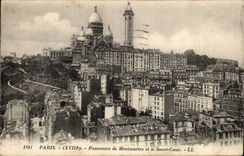 Paris - 18 - Panorama de Montmartre et Le Sacre Coeur - CPA 