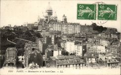 Paris - 18 - Panorama de Montmartre et Le Sacre Coeur - CPA 