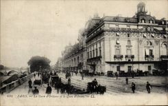 Paris - 14 - Train station of Orleans and the Quay of Orsay - horse - horse CPA