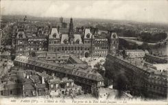 Paris - 4 - L'Hotel de Ville - Vue prise de la Tour Saint Jacques - CPA 