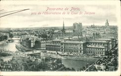 Paris - Panorama de Paris - pris de l'Observatoire de la Tour St Jacques - CPA 