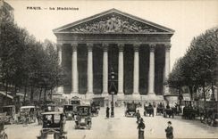 Paris - 8 - the Madeleine - car - old fashioned bus - CPA