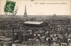 Paris - 9 - Panorama pris de l'Opera - Tour Eiffel - CPA 