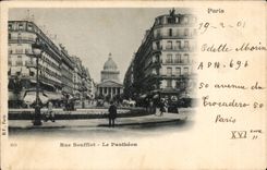 Paris - 5 - Street Soufflot - the Pantheon - CPA