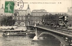 Paris - 1 Le Pont de Saints Peres - La Seine et la Louvre - CPA 