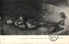 Arts - Tableaux - Sommeil de Jeanne d'Arc - G W Joy CPA 