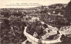 Thiers - View - Turning of the Road of the Valley to the Bridge Saint Roch - CPA